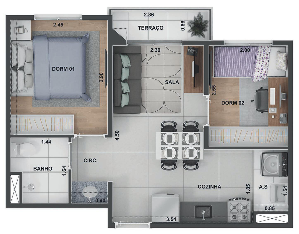 Apartamento, 2 quartos, 37 m² - Foto 12