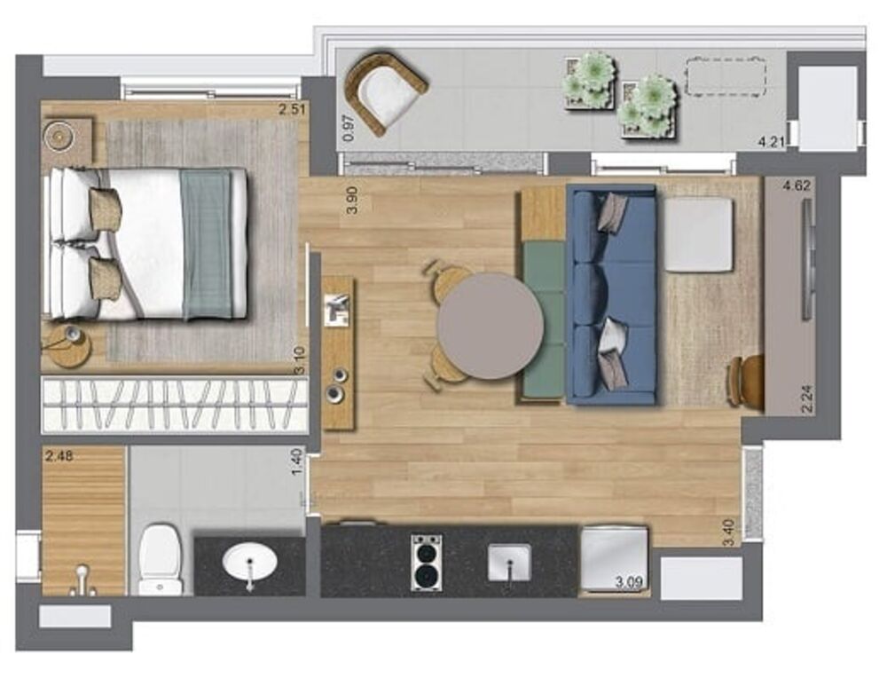 Apartamento, 2 quartos, 37 m² - Foto 14