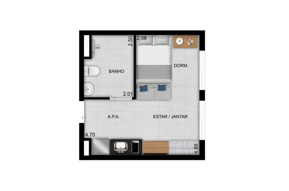 Apartamento à venda com 1 quarto, 40m² - Foto 7