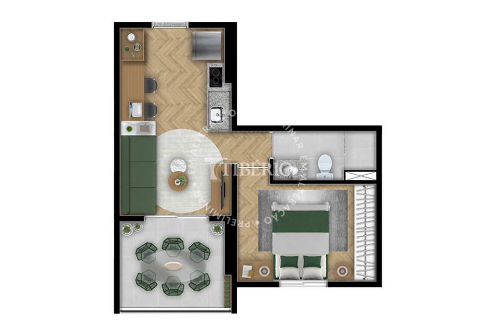 Apartamento, 1 quarto, 33 m² - Foto 10
