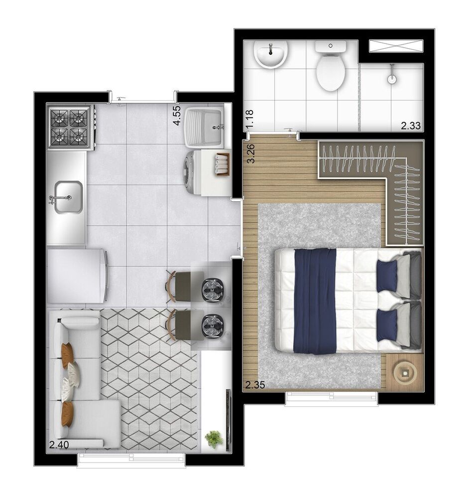 Apartamento, 2 quartos, 33 m² - Foto 7