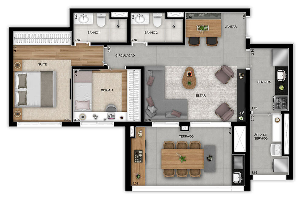 Apartamento, 2 quartos, 77 m² - Foto 7