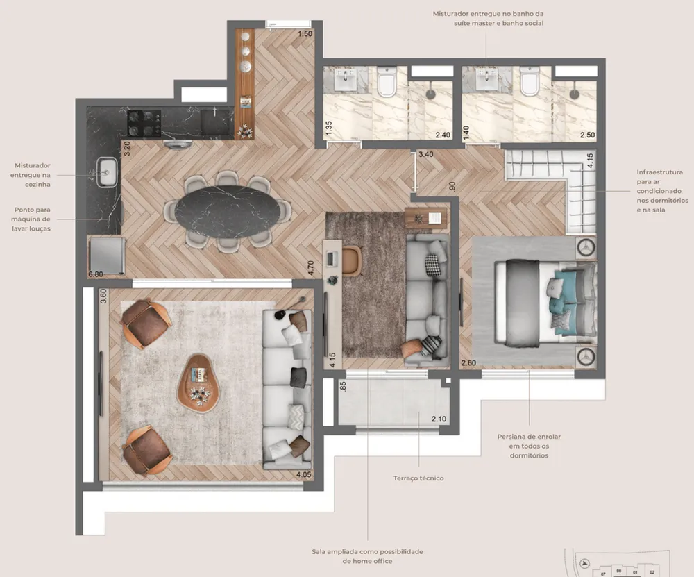 Apartamento, 3 quartos, 121 m² - Foto 7