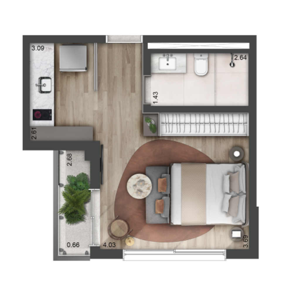 Apartamento, 1 quarto, 33 m² - Foto 8