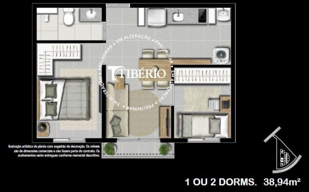 Apartamento, 1 quarto, 30 m² - Foto 1