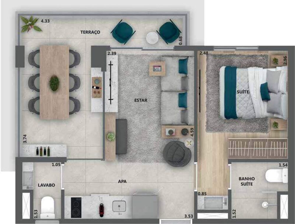 Apartamento à venda com 1 quarto, 41m² - Foto 8