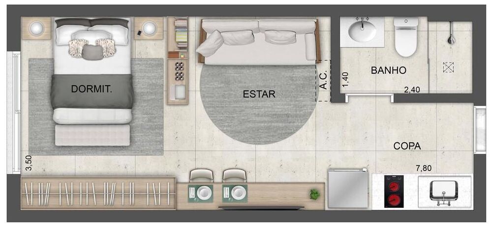 Apartamento, 1 quarto, 40 m² - Foto 1