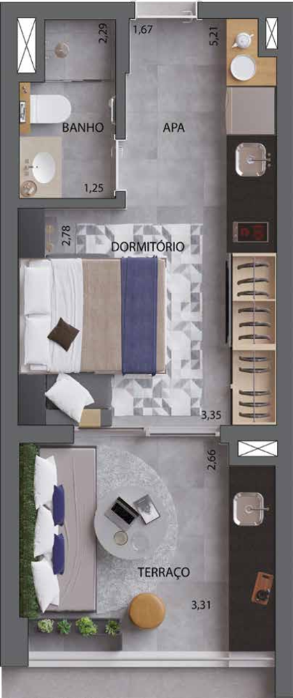 Apartamento, 1 quarto, 30 m² - Foto 12