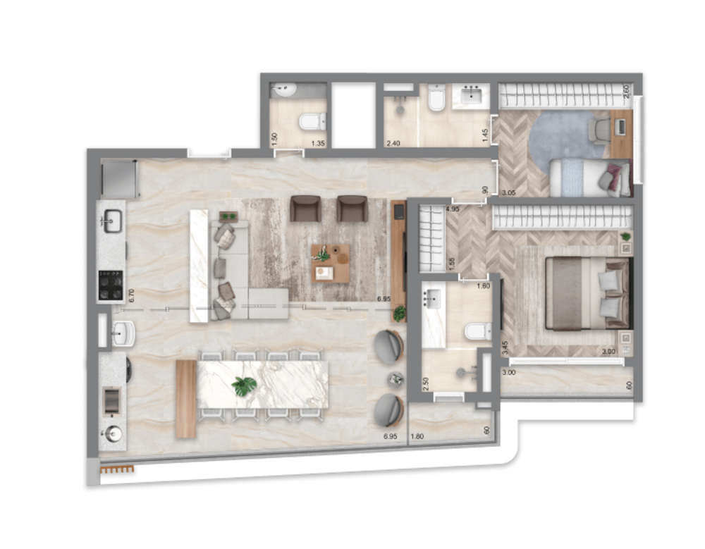 Apartamento, 2 quartos, 70 m² - Foto 12