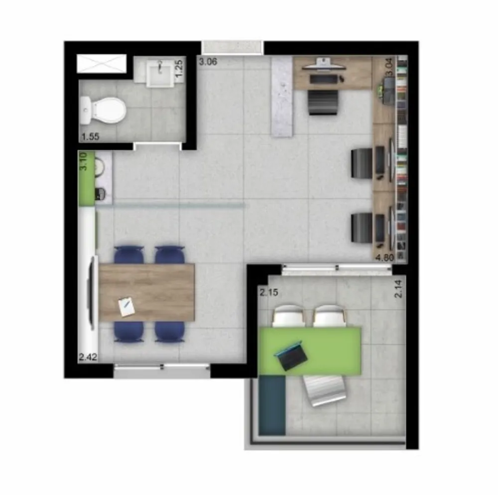 Sala-Conjunto, 42 m² - Foto 9