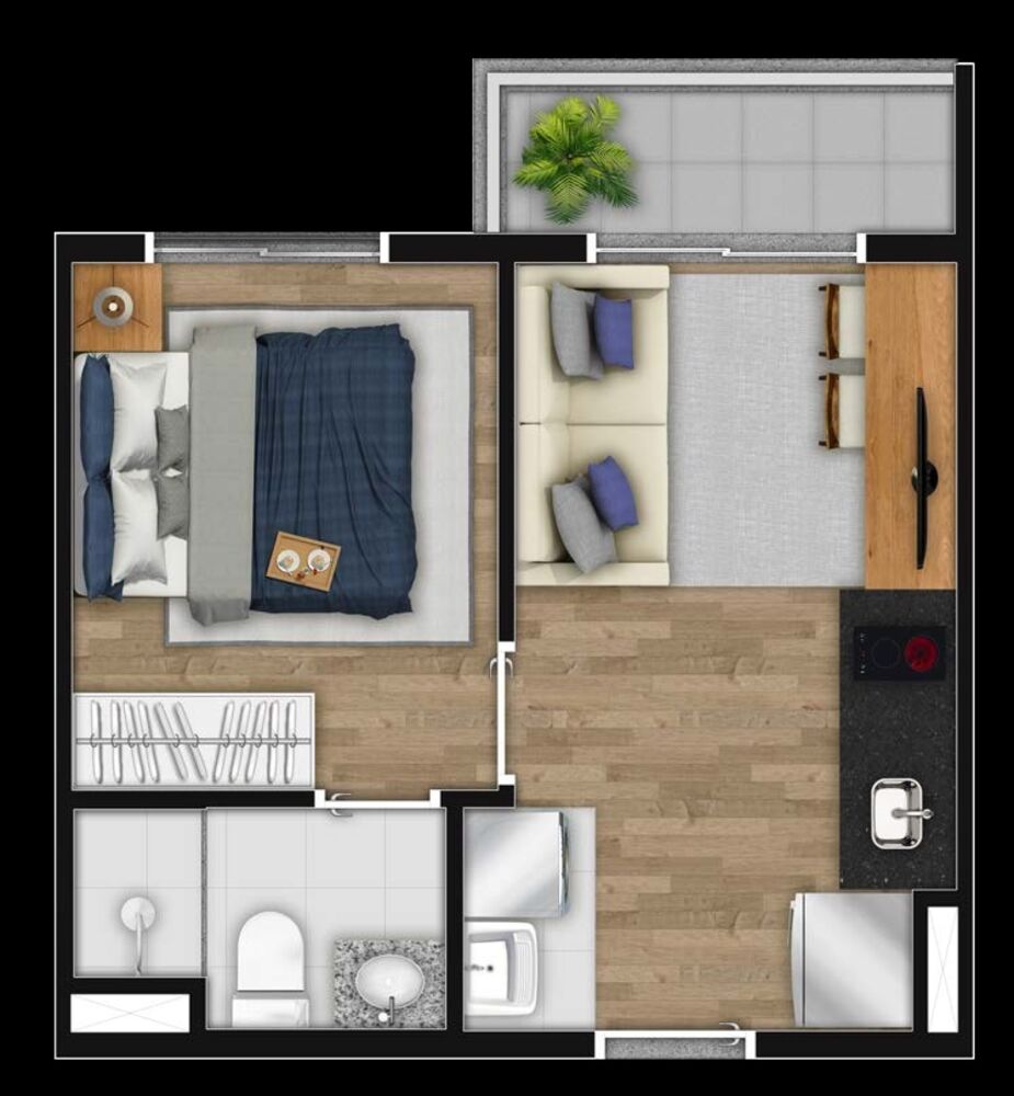 Apartamento, 1 quarto, 26 m² - Foto 2