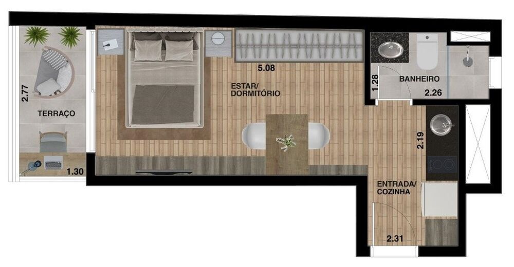 Apartamento, 1 quarto, 21 m² - Foto 22