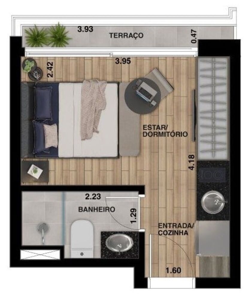 Apartamento, 1 quarto, 21 m² - Foto 4
