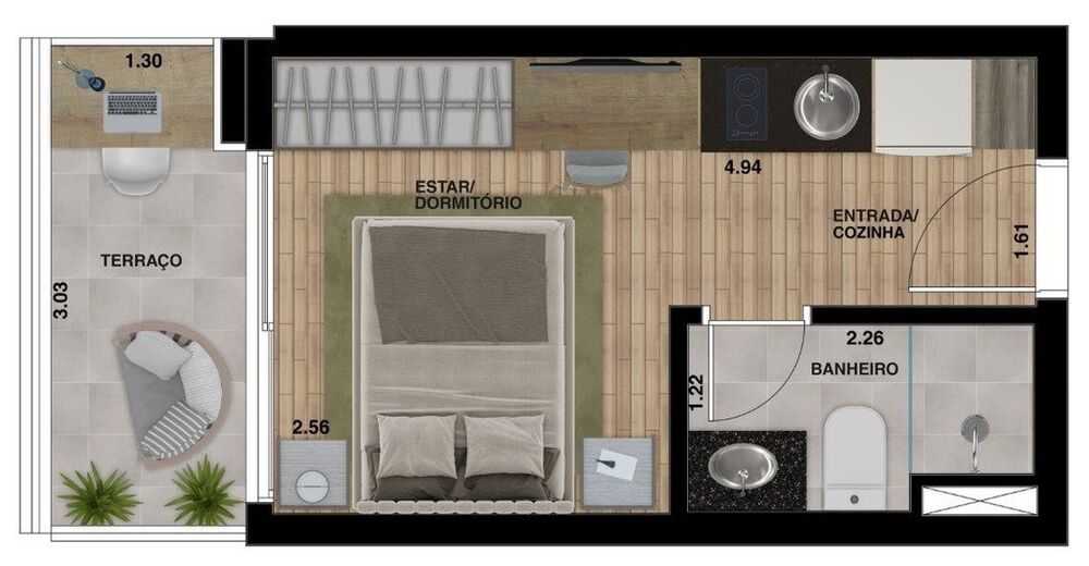 Apartamento, 1 quarto, 21 m² - Foto 23