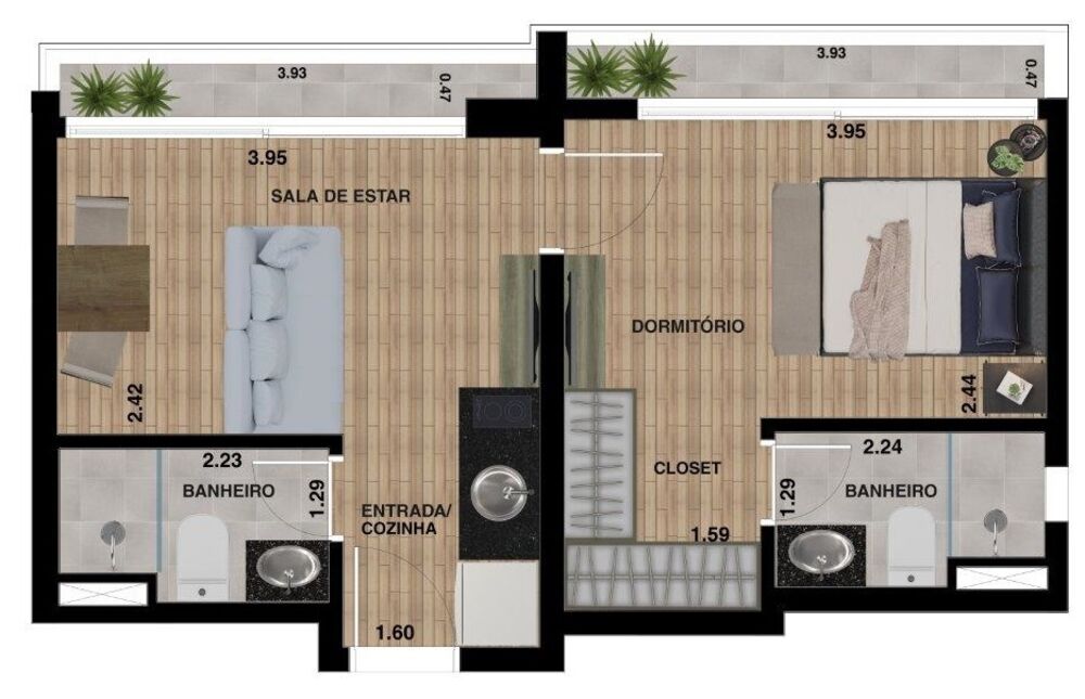 Apartamento, 1 quarto, 21 m² - Foto 38