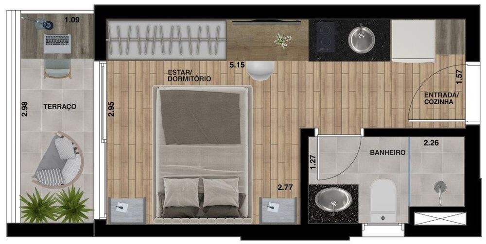 Apartamento, 1 quarto, 21 m² - Foto 28