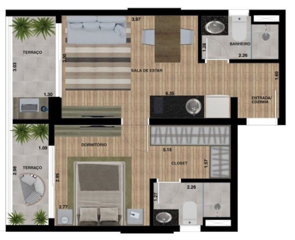 Apartamento, 1 quarto, 21 m² - Foto 20