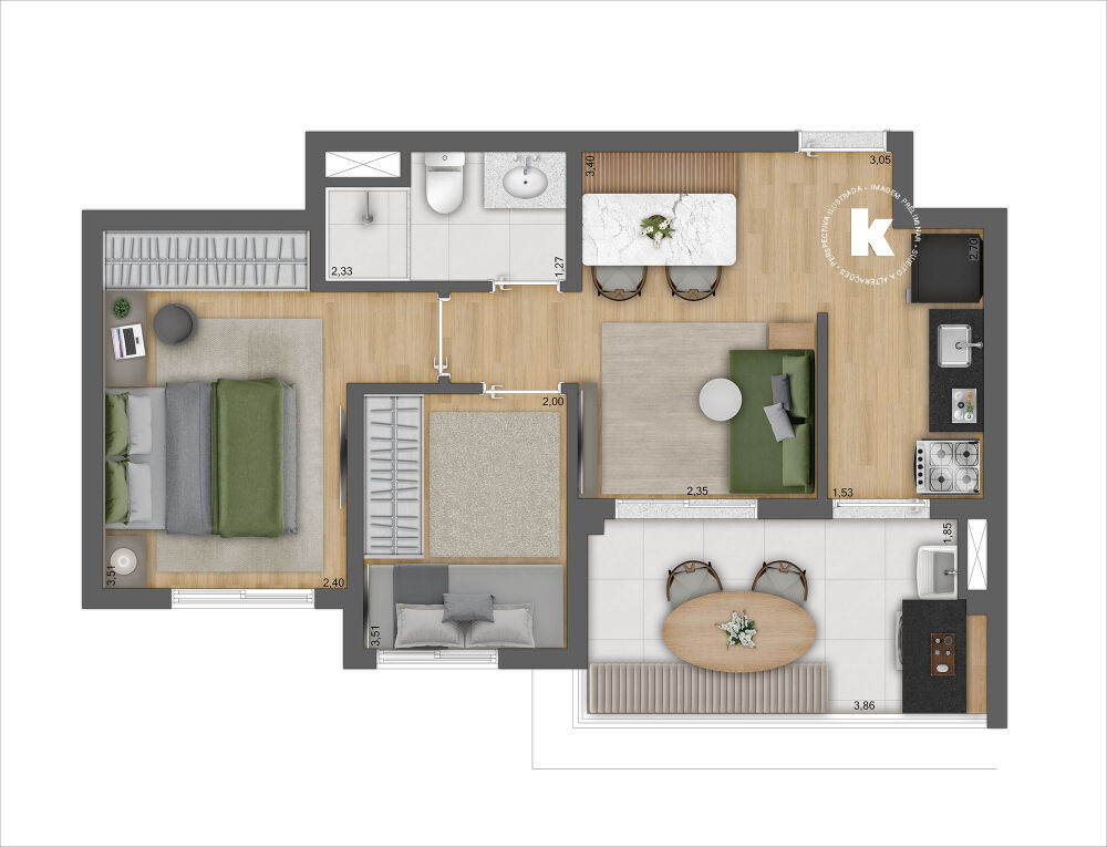 Apartamento, 2 quartos, 45 m² - Foto 8