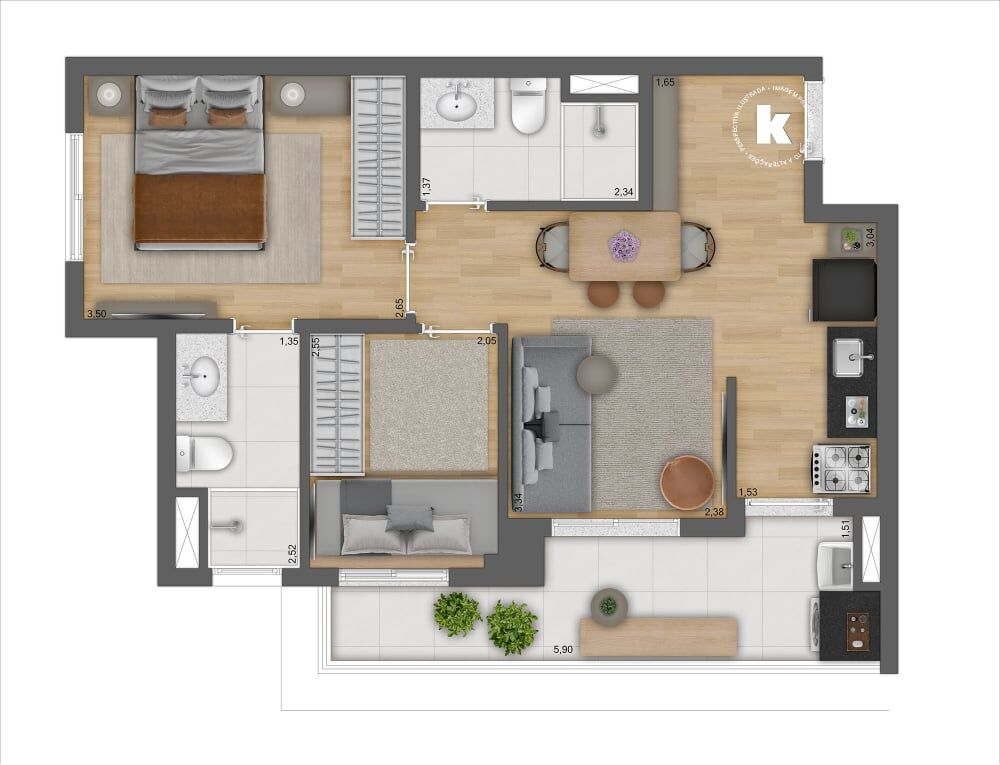Apartamento, 2 quartos, 45 m² - Foto 6