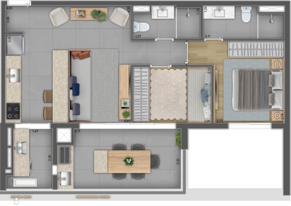 Apartamento, 2 quartos, 71 m² - Foto 11