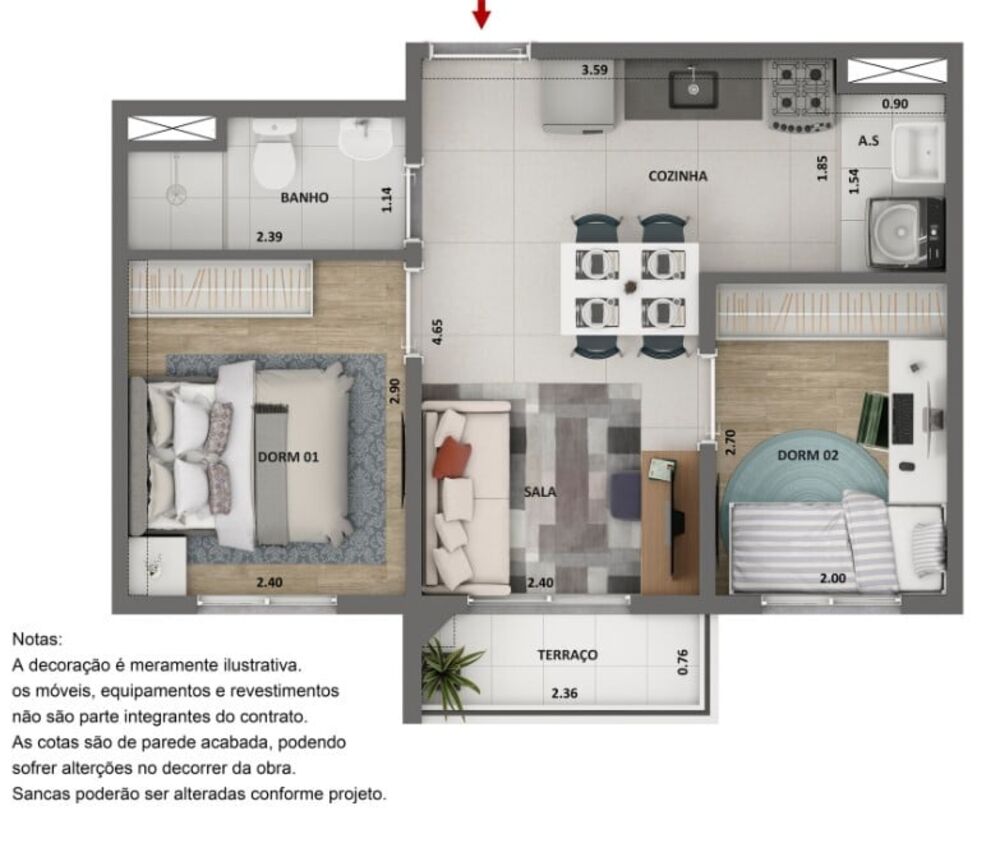 Apartamento, 2 quartos, 54 m² - Foto 11