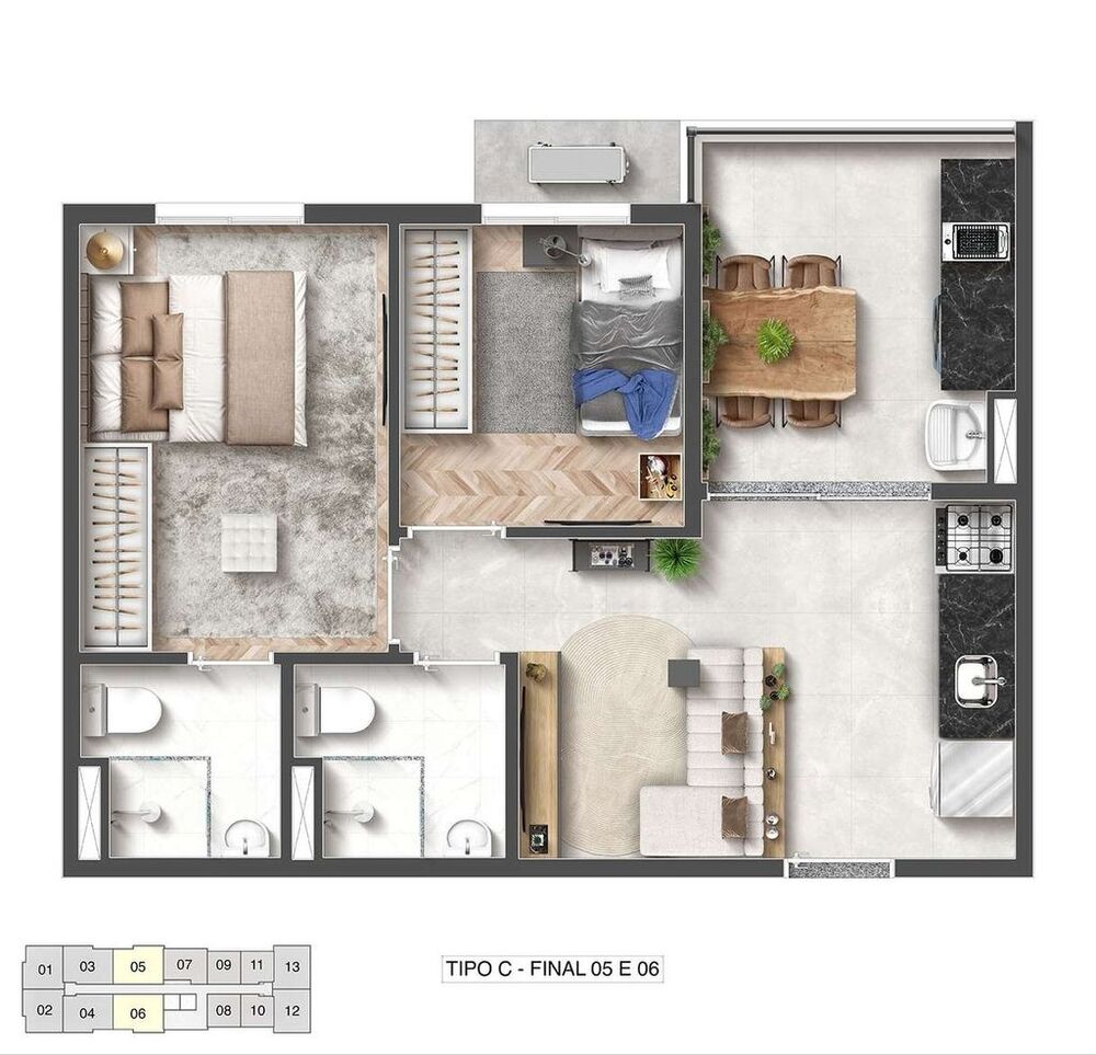 Apartamento, 2 quartos, 36 m² - Foto 4