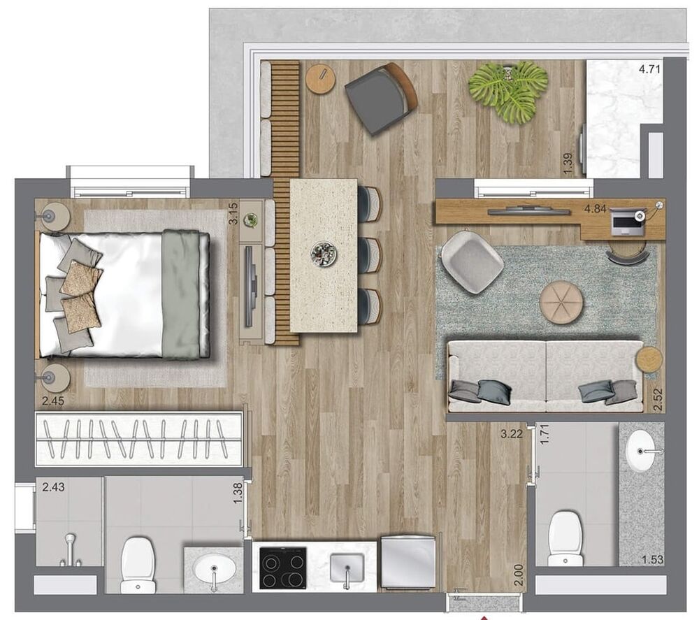 Apartamento, 2 quartos, 56 m² - Foto 10