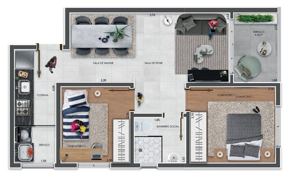 Apartamento à venda com 2 quartos, 48m² - Foto 21