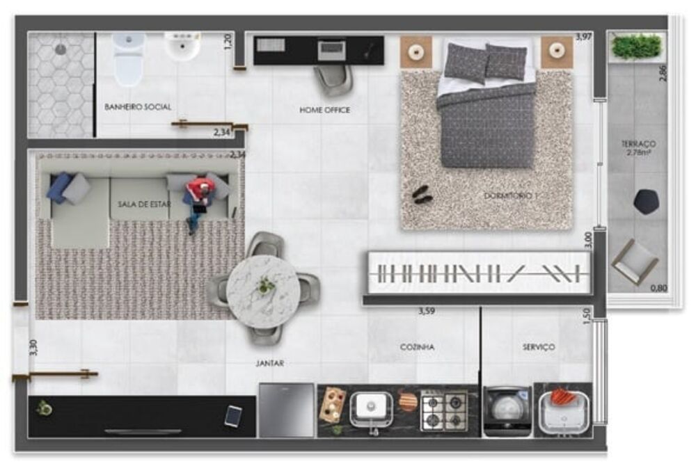 Apartamento à venda com 2 quartos, 48m² - Foto 17