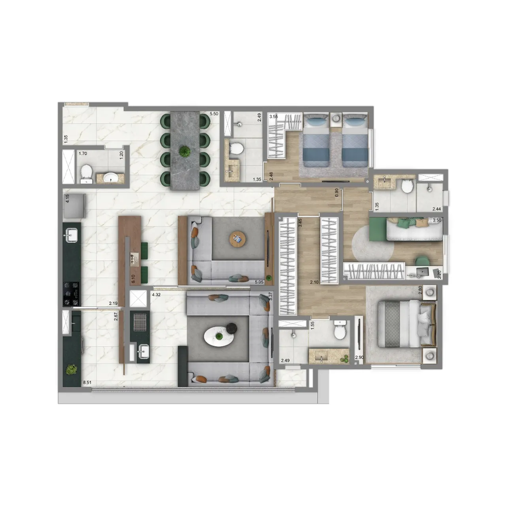 Apartamento, 3 quartos, 186 m² - Foto 8
