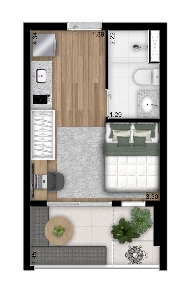 Apartamento à venda com 1 quarto, 22m² - Foto 10