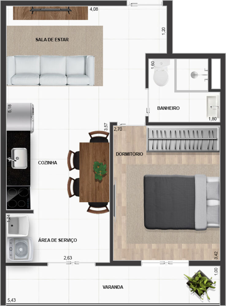 Apartamento, 1 quarto, 42 m² - Foto 21