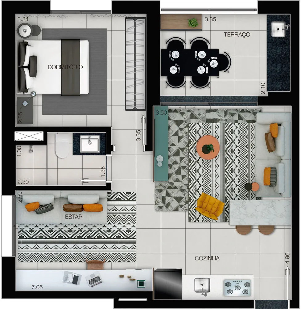 Apartamento, 1 quarto, 35 m² - Foto 8