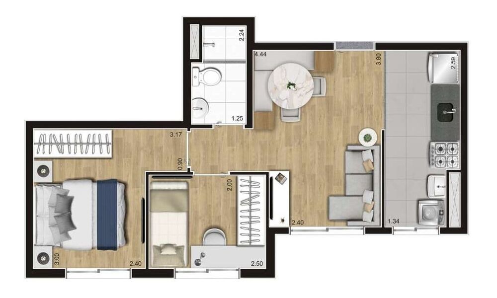 Apartamento, 2 quartos, 42 m² - Foto 11