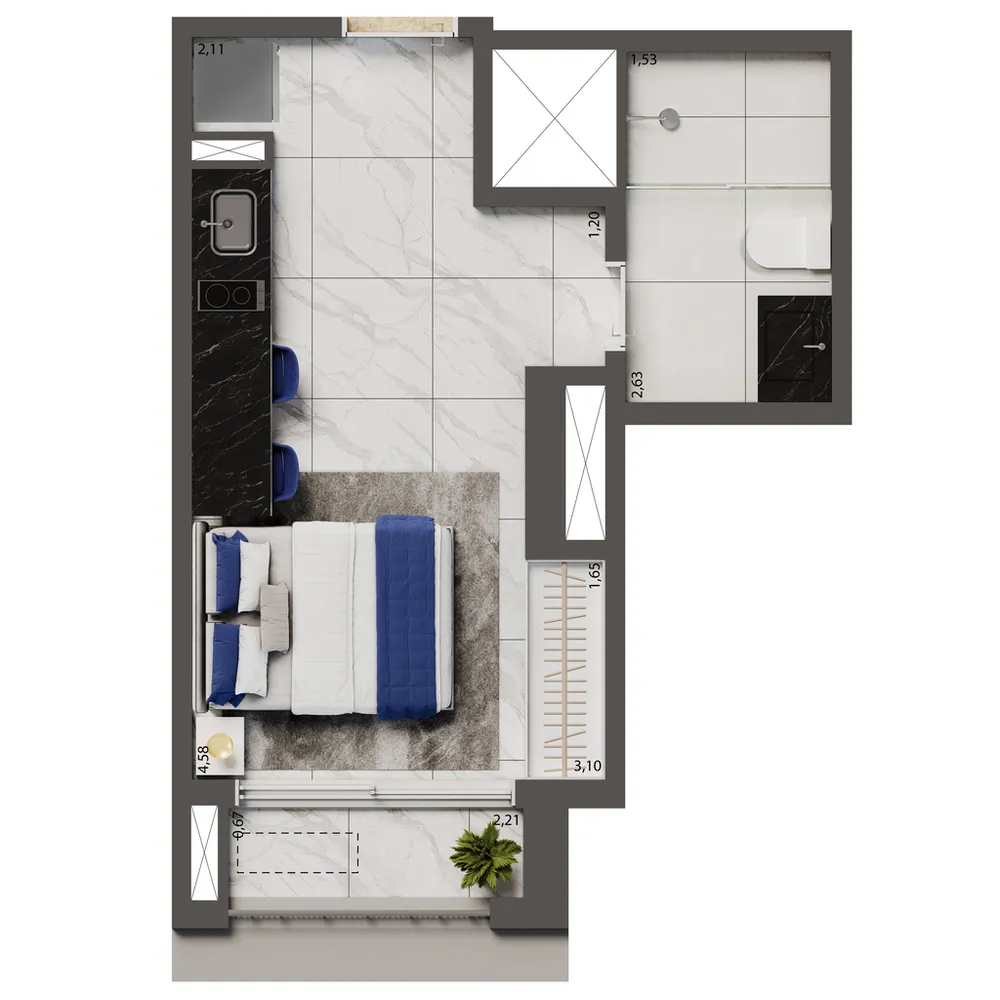 Apartamento, 1 quarto, 21 m² - Foto 7