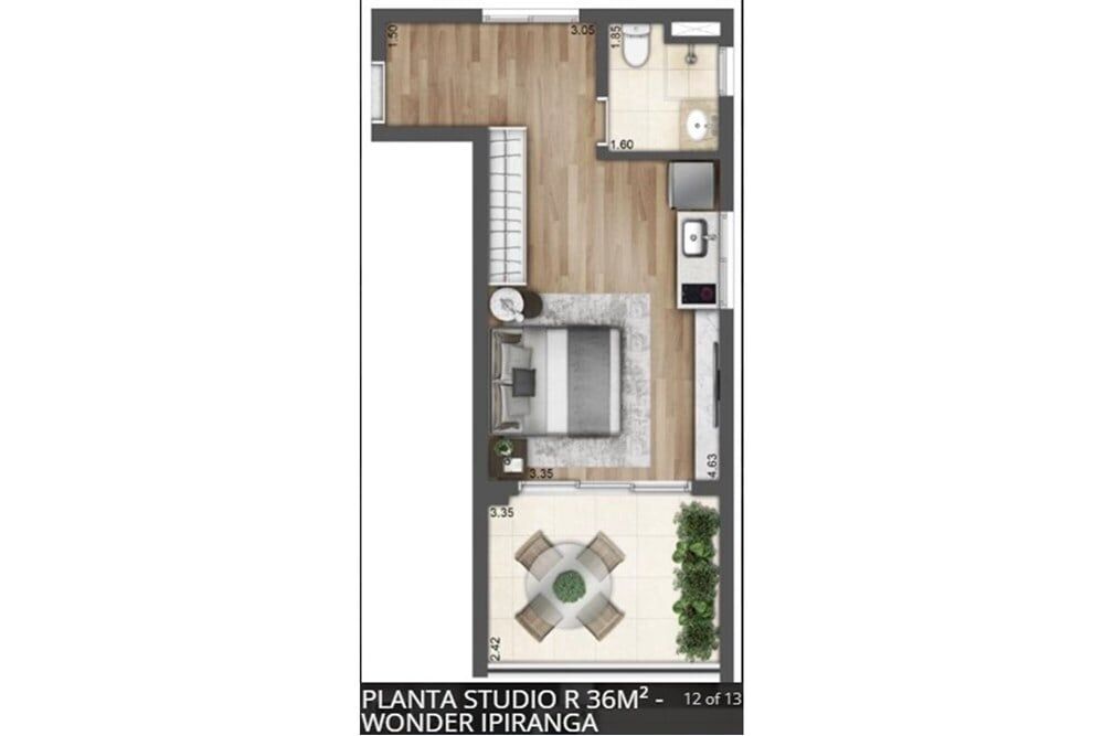 Apartamento, 1 quarto, 36 m² - Foto 2