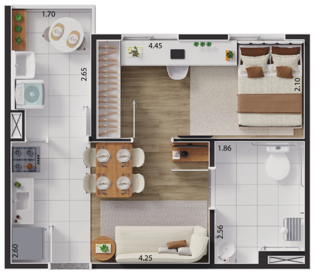 Apartamento, 2 quartos, 33 m² - Foto 9