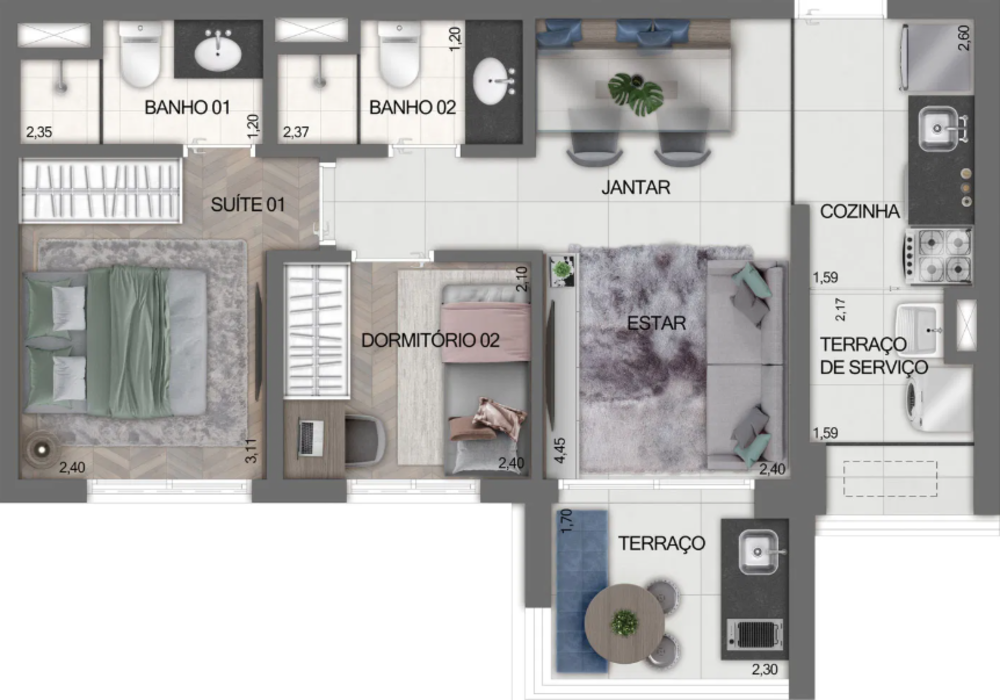 Apartamento, 2 quartos, 54 m² - Foto 19
