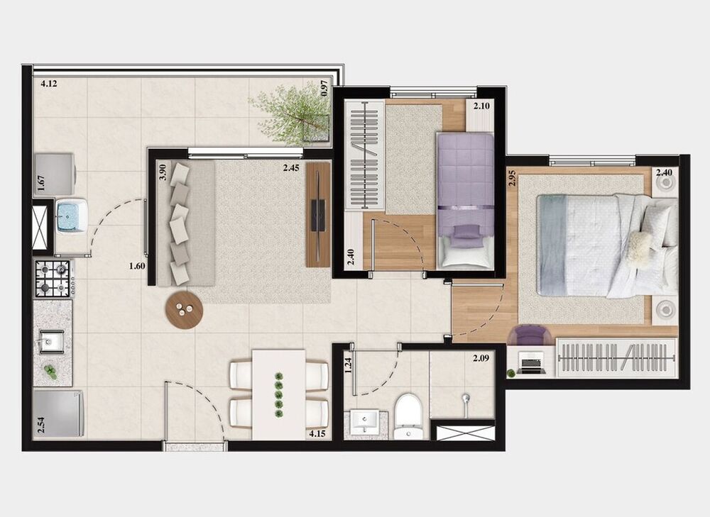 Apartamento, 2 quartos, 37 m² - Foto 1