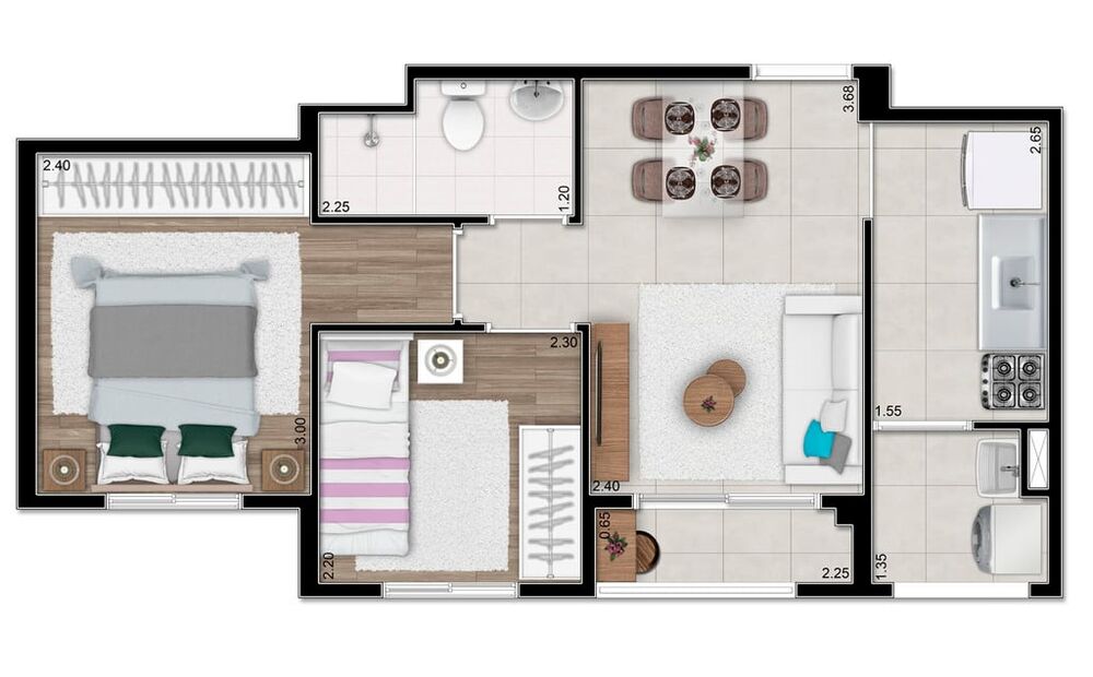 Apartamento, 2 quartos, 37 m² - Foto 5