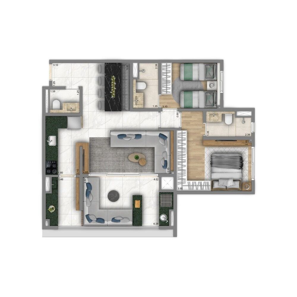 Apartamento, 2 quartos, 68 m² - Foto 7