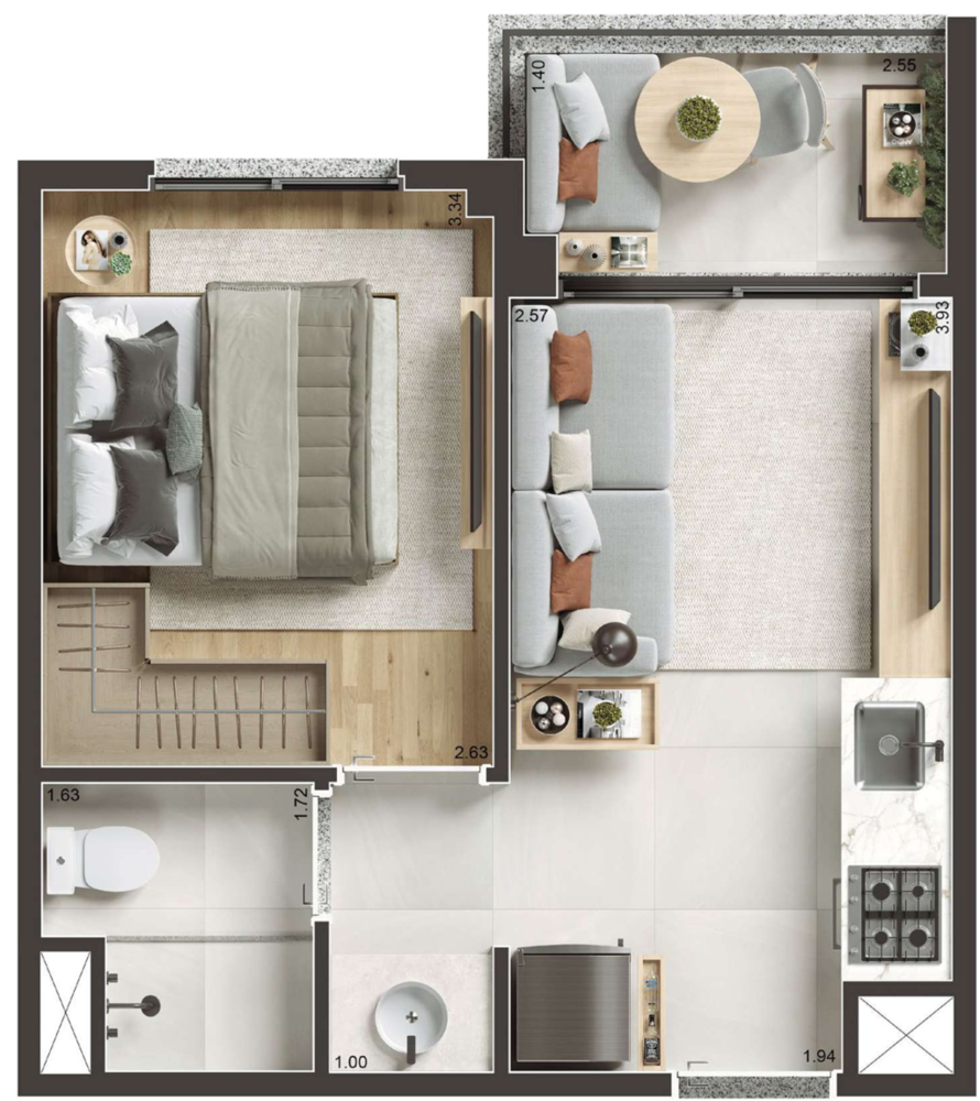 Apartamento, 1 quarto, 39 m² - Foto 8