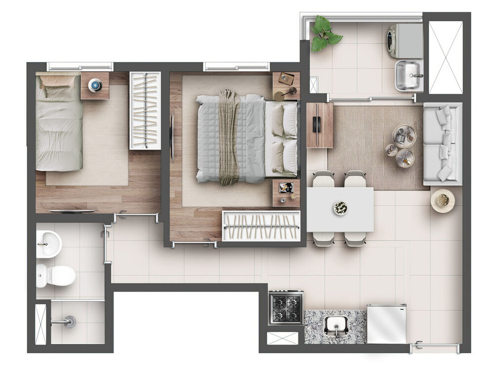 Apartamento, 2 quartos, 39 m² - Foto 1