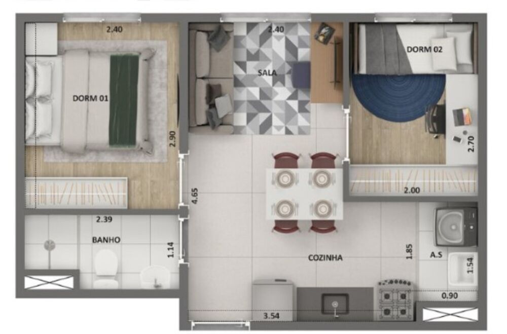 Apartamento, 2 quartos, 34 m² - Foto 16
