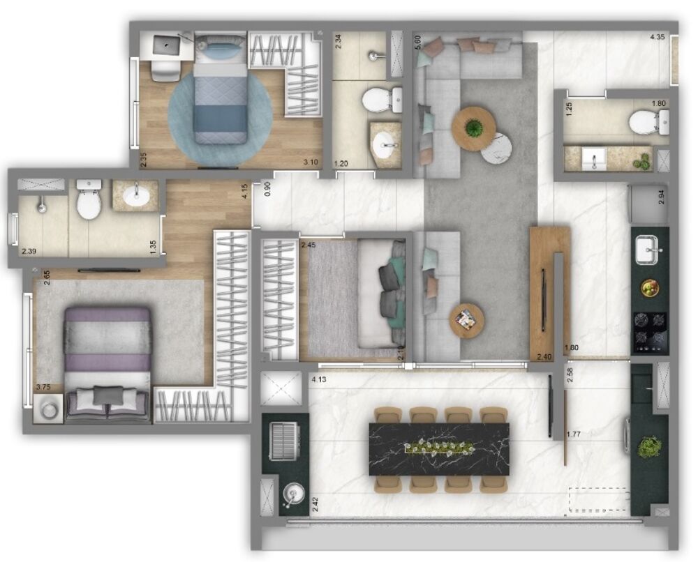 Apartamento à venda com 2 quartos, 67m² - Foto 10