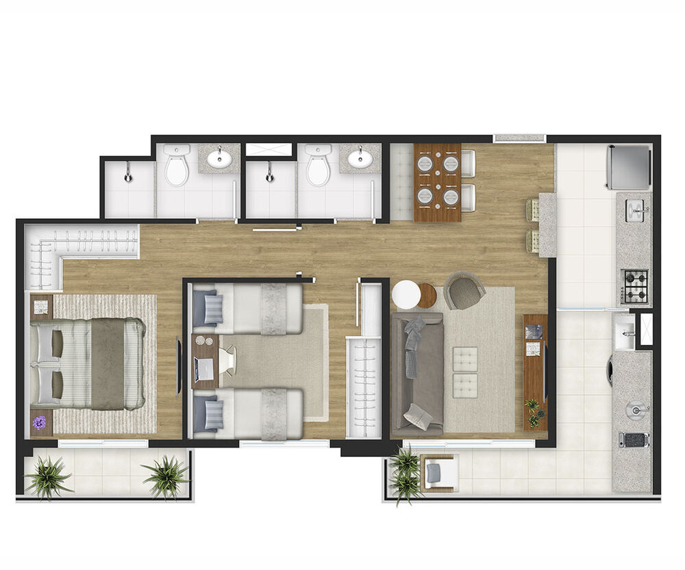 Apartamento, 2 quartos, 69 m² - Foto 3