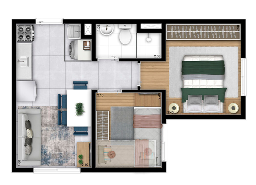 Apartamento à venda com 2 quartos, 34m² - Foto 7
