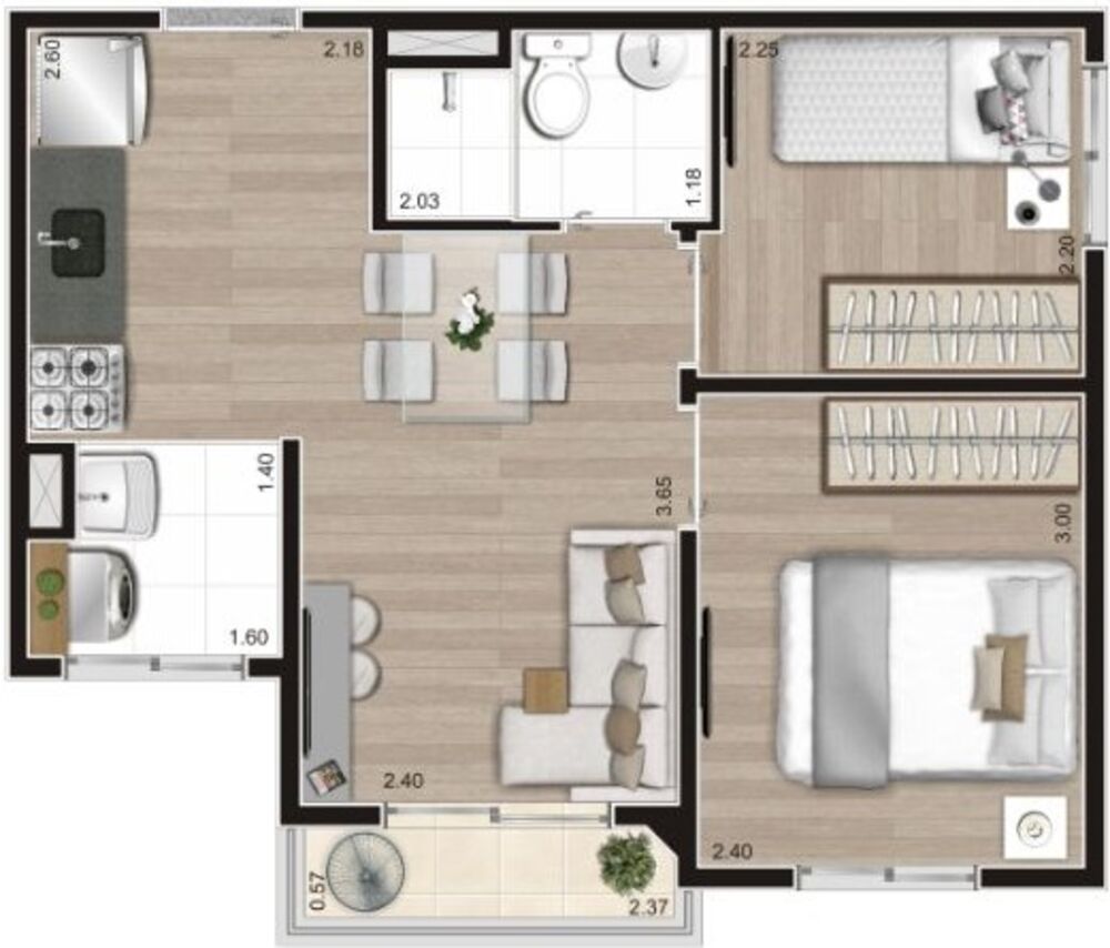 Apartamento, 2 quartos, 37 m² - Foto 10
