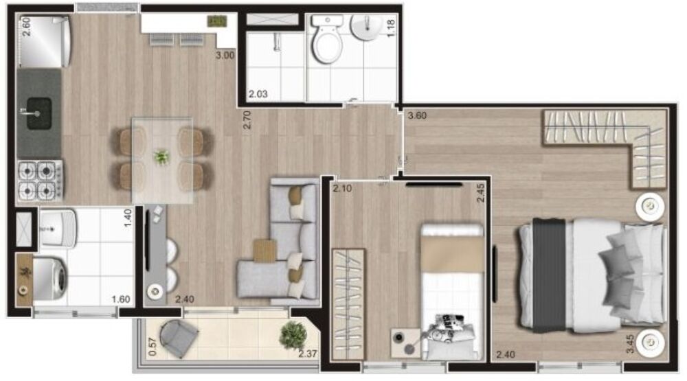 Apartamento, 2 quartos, 37 m² - Foto 4