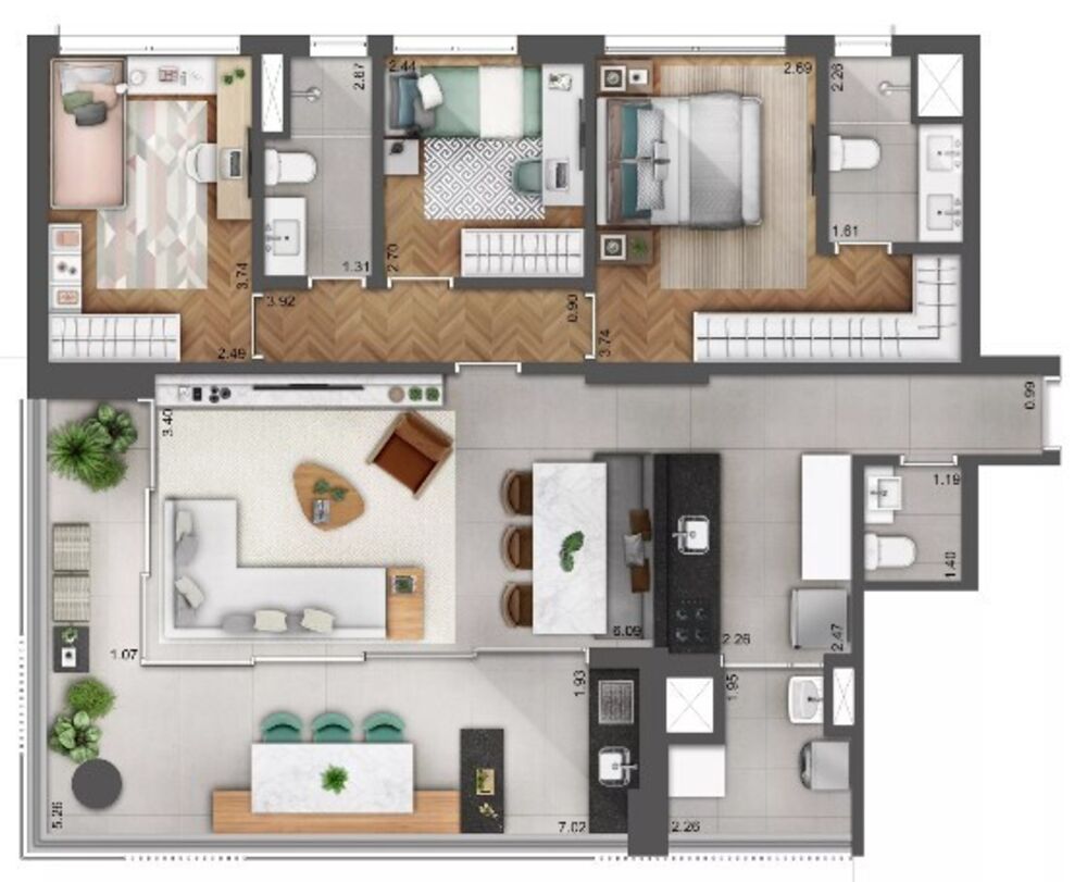 Apartamento, 3 quartos, 111 m² - Foto 1